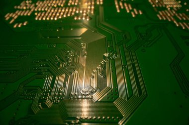 Elektronik devre kartı arka planı. Soyut dijital teknoloji geçmişi. Elektronik bilgisayar donanım teknolojisi. Anakart dijital çip. Teknik arkaplan