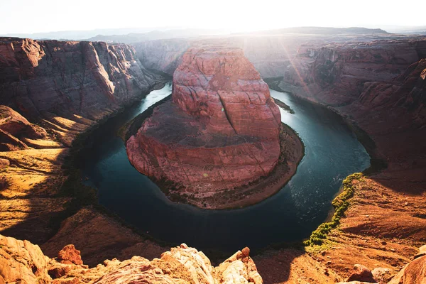 Beautiful Sunrise Horseshoe Bend Colorado River Glen Canyon Arizona Eua — Fotografia de Stock