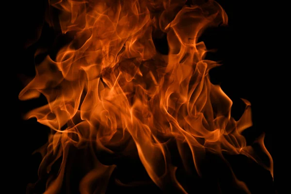 Fire Blaze Flames Black Background Fire Burn Flame Isolated Abstract — Stock Photo, Image