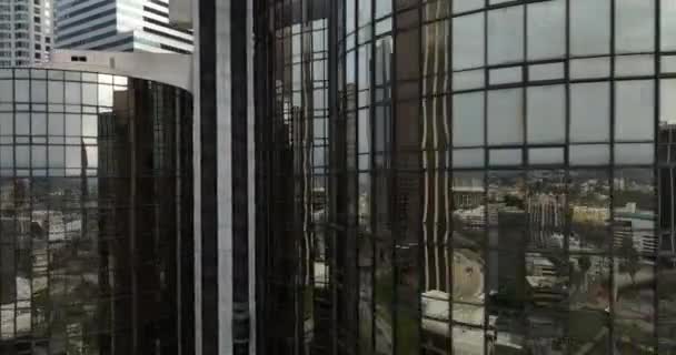 Vista Aérea Del Centro Los Ángeles Avión Tripulado Rascacielos Paisaje — Vídeo de stock