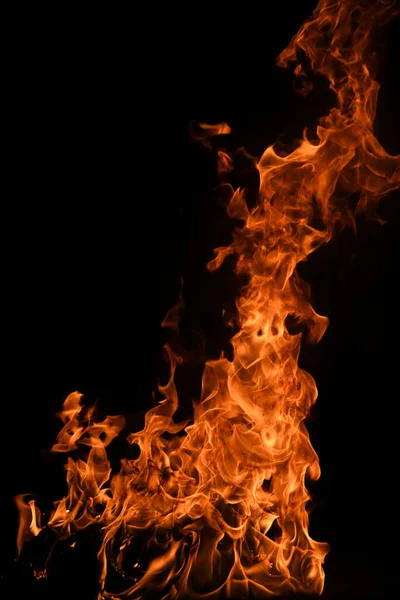 Das Feuer Die Brennende Flamme Großes Loderndes Feuer — Stockfoto