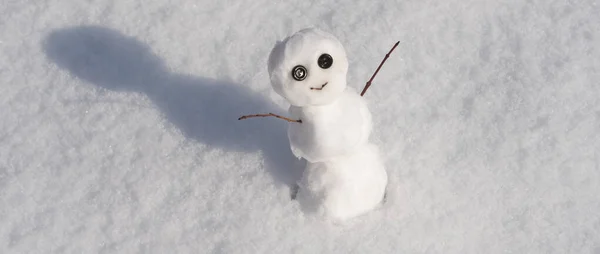 Χιονάνθρωπος Χειμερινό Πανό Χριστουγεννιάτικος Χιονάνθρωπος Νέο Έτος Στοιχείο Χριστουγεννιάτικη Ευχετήρια — Φωτογραφία Αρχείου