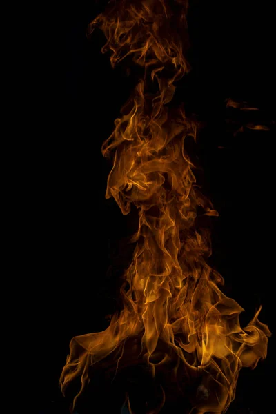 Feurige Textur Auf Schwarzem Hintergrund Abstraktes Feuer Flammenhintergrund Großes Brennendes — Stockfoto