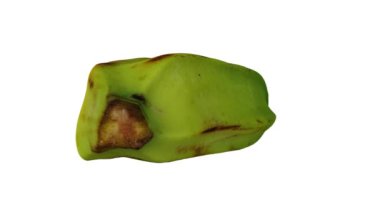 Beyaz arka planda dönen bir Muz Pişirme (Filipinler 'den Saba türevi) gerçekçi canlandırması. Video kusursuz bir şekilde döngüye giriyor ve üç boyutlu nesne gerçek bir muzdan taranıyor..