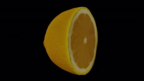 채널을 사용하여 위에서 레몬의 절반을 현실적으로 렌더링한다 비디오는 휘감고 물체는 — 비디오