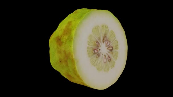 现实地渲染了一个滚动的一半菲律宾本地柠檬黑色背景 视频是无缝循环的 3D对象是用真正的柠檬扫描的 — 图库视频影像