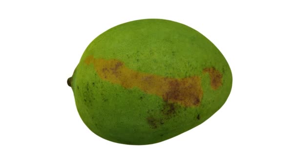 Renderizado Realista Mango Verde Filipino Variedad Katchamitha Sobre Fondo Blanco — Vídeos de Stock