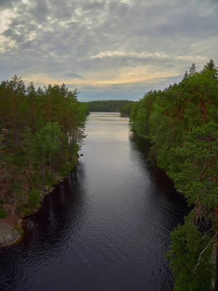 Parque Nacional Repovesi Perto Cidade Kouvola Finlandesa Pôr Sol Crepúsculo — Fotografia de Stock