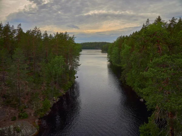 Parque Nacional Repovesi Perto Cidade Kouvola Finlandesa Pôr Sol Crepúsculo — Fotografia de Stock