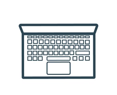 Vektör çizimi, dizüstü bilgisayar simgesi. Doğrusal.