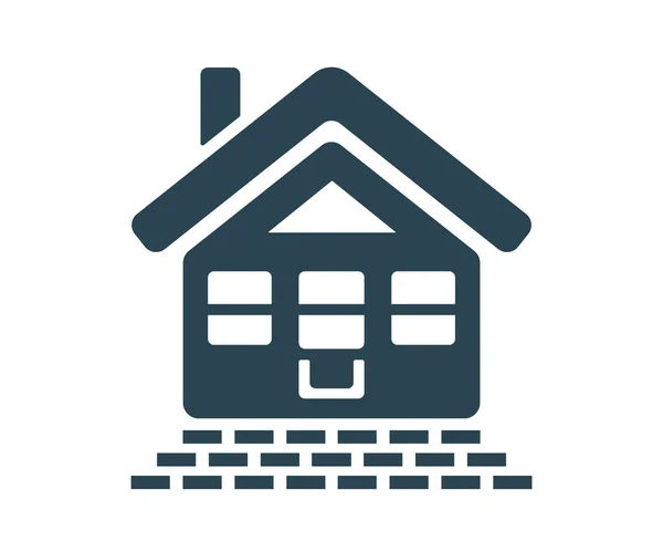 Ilustración Vectorial Logotipo Icono Casa Edificio — Vector de stock