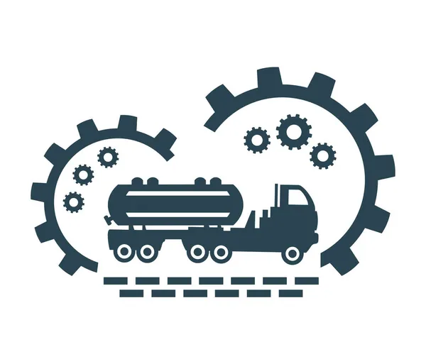 Vektor Illustration Logo Lkw Auto Symbol Kraftstofftransport — Stockvektor