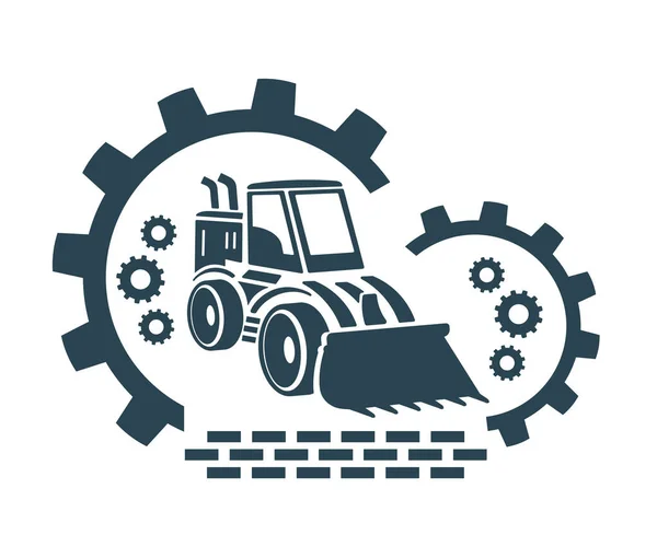 Vector Illustration Logo Construction Loader Icon Special Industrial Equipment — стоковый вектор