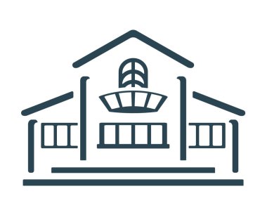 Vektör illüstrasyon, logo, gayrimenkul, ev ve binaların simgesi. Sanayi ve mimari. Düzenlenebilir. 