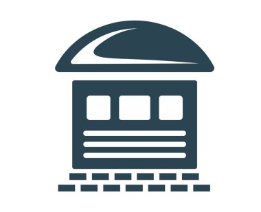 Vektör illüstrasyon, logo, gayrimenkul, ev ve binaların simgesi. Sanayi ve mimari. Düzenlenebilir. 