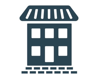 Vektör illüstrasyon, logo, gayrimenkul, ev ve binaların simgesi. Sanayi ve mimari. Düzenlenebilir. 