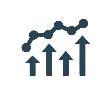 Bir simge, logo, iş, finans ve pazarlamanın vektör çizimi. Büyüme, başarılar.