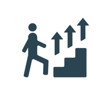 Bir simge, logo, iş, finans ve pazarlamanın vektör çizimi. Büyüme, başarılar.