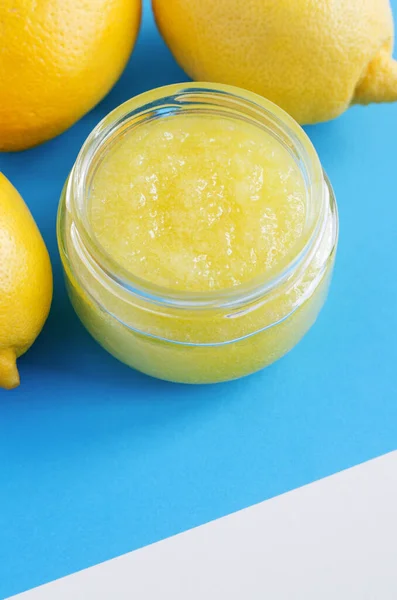 Gommage Fruits Citron Fait Maison Trempage Des Pieds Masque Facial — Photo