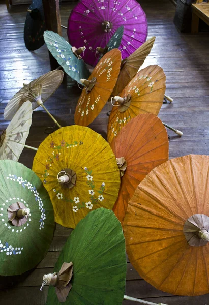 Typical Myanmar umbrellas — Stock Photo, Image