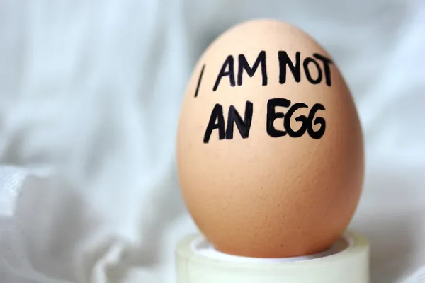 Im'değil bir yumurta: aykırılık kavramı. Stok Fotoğraf