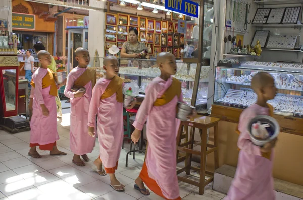 Dívka mnich v řadě — Stock fotografie