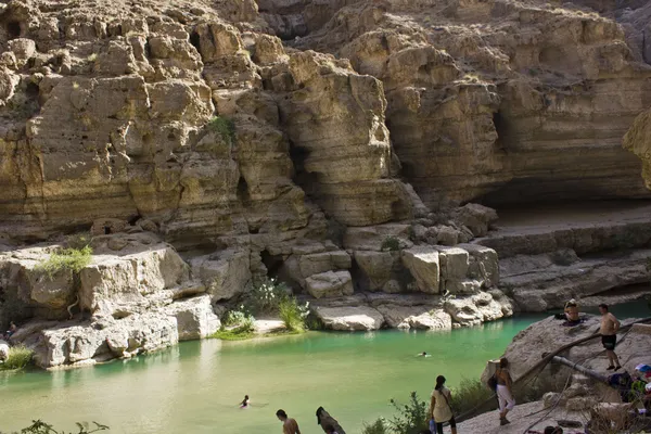Wadi Ali oasis Umman Stok Resim