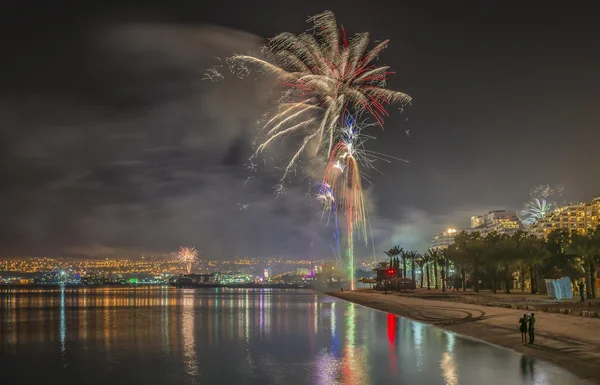 Festival fireworks uygulamasında Eilat 
