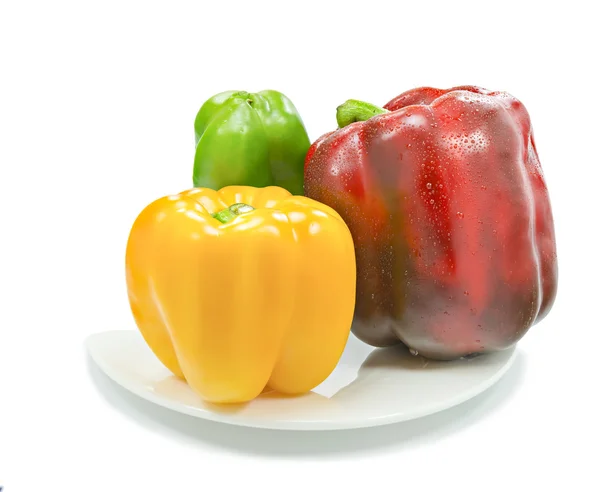 Sweet peppers with different colors and strains — Stock Photo, Image