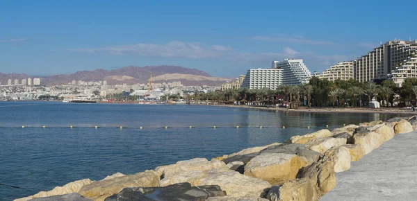 Nézd a a központi strandtól, Eilat, Izrael — Stock Fotó