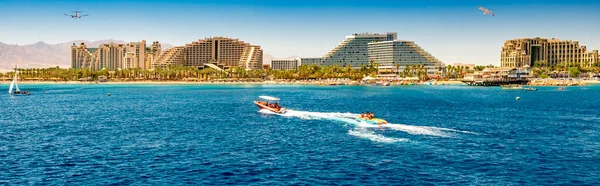 Vue Panoramique Sur Plage Publique Centrale Les Bateaux Plaisance Sur — Photo