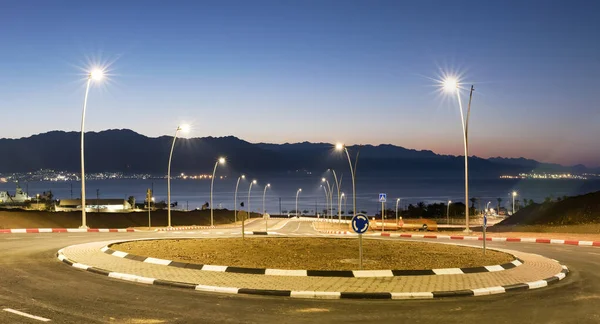 Kreisverkehr Der Straße Zum Roten Meer Eilat Naher Osten — Stockfoto