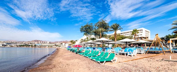 Mañana Playa Arena Eilat Famoso Complejo Turístico Ciudad Recreativa Israel —  Fotos de Stock