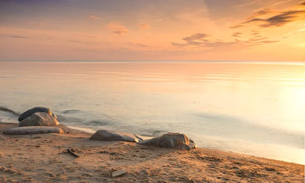 Coastal Landscape Stony Beach Baltic Sea Dawn — Stockfoto