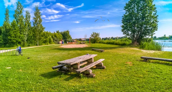 Panorama Recreation Area Resting Spots Shore River Lake Europe — Foto de Stock