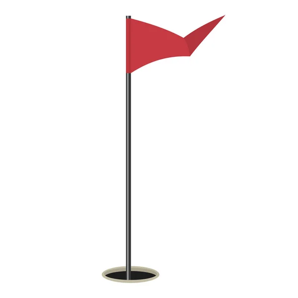 白い背景に隔離されたゴルフ旗 ベクターイラスト — ストックベクタ
