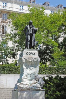 Madrid, İspanya - august19: goya Madrid İspanya üzerinde anıt