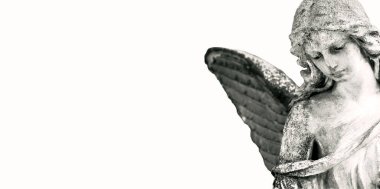 Özgeçmişi ve başlığı olan soyut bir görüntü ve trajik Amerikan meleğinin bir parçası. Siyah beyaz konsept.