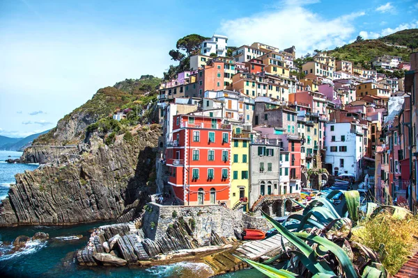 Maravilloso Paisaje Urbano Con Casas Colores Riomaggiore Cinque Terre Italia — Foto de Stock