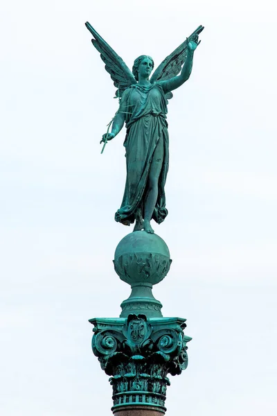 Estatua Antigua Diosa Victoria Nick Con Rama Palma Mano Parque —  Fotos de Stock