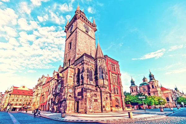 Fascinující Kouzelná Krásná Krajina Centrální Náměstí Praha Česká Republika Věží — Stock fotografie