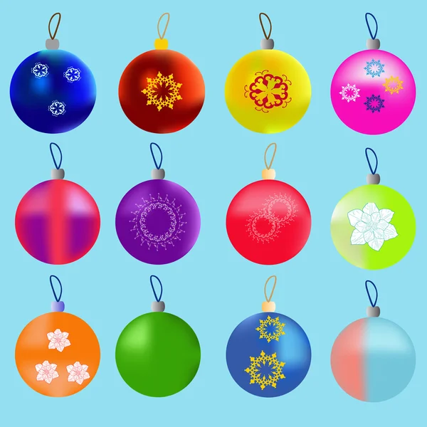Set of christmas balls — Stock Vector