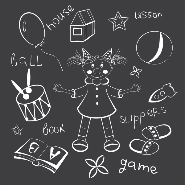 Blackboards doodles — Stock Vector