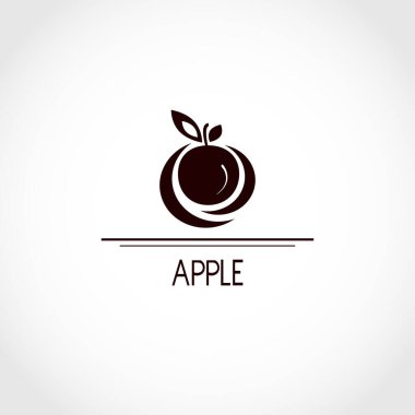 Elma. Sembol amblemini imzala Siluet