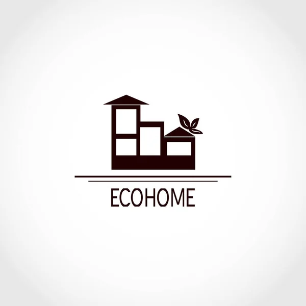 Ecohome Logotypsymbol Ikon Silhuett — Stock vektor