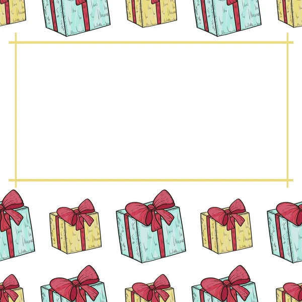 Cadeau Une Boîte Modèle Cadre Arrière Plan — Image vectorielle