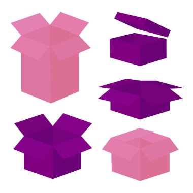 Renkli açık kutular. Ayarla