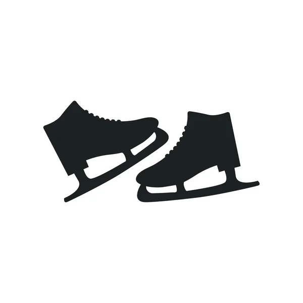 Des patins. Silhouette noire sur fond blanc. — Image vectorielle