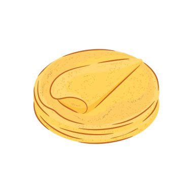 Tortilla. Bir yığın. Meksika yemeği. Vektör çizimi.