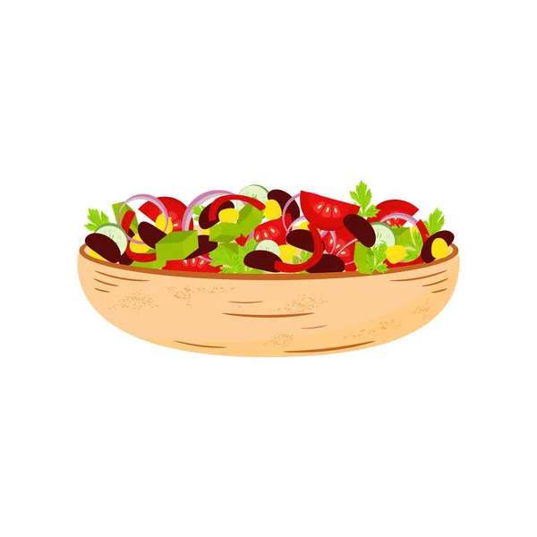 Мексиканский овощной салат. Овощи на тарелке. — стоковый вектор